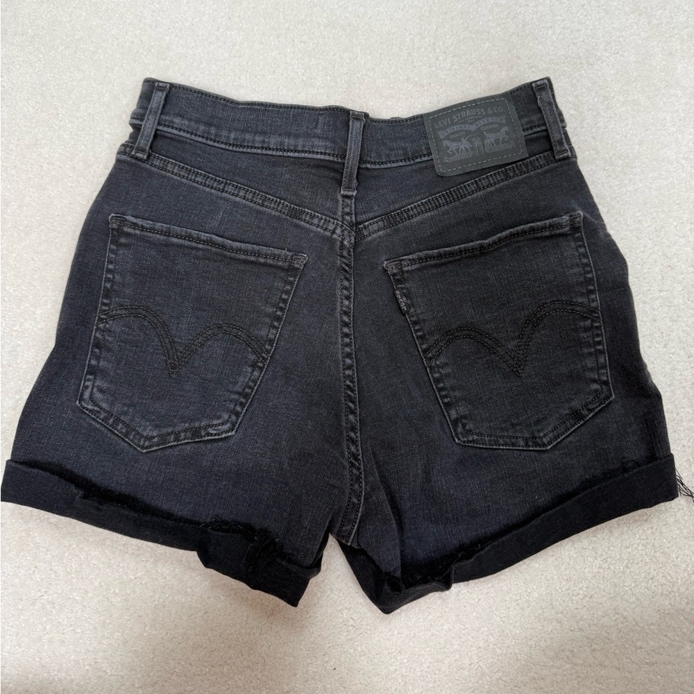 Levi's Women's Black Denim Shorts - Picture 2 of 4